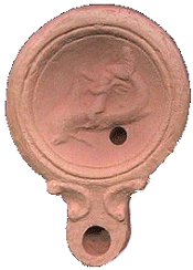 replica Roman oil lamp